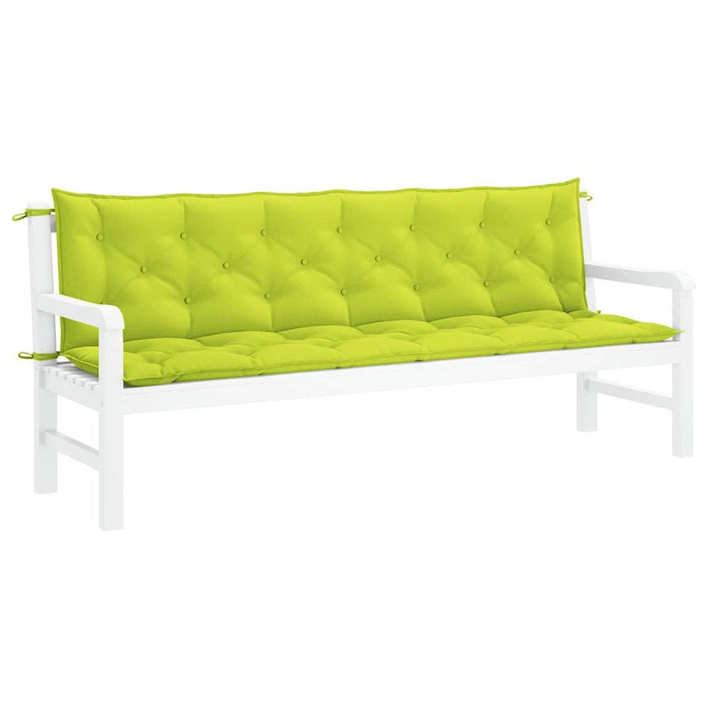 Garden Bench Cushion Set of 2 Bright Green. Picture 5