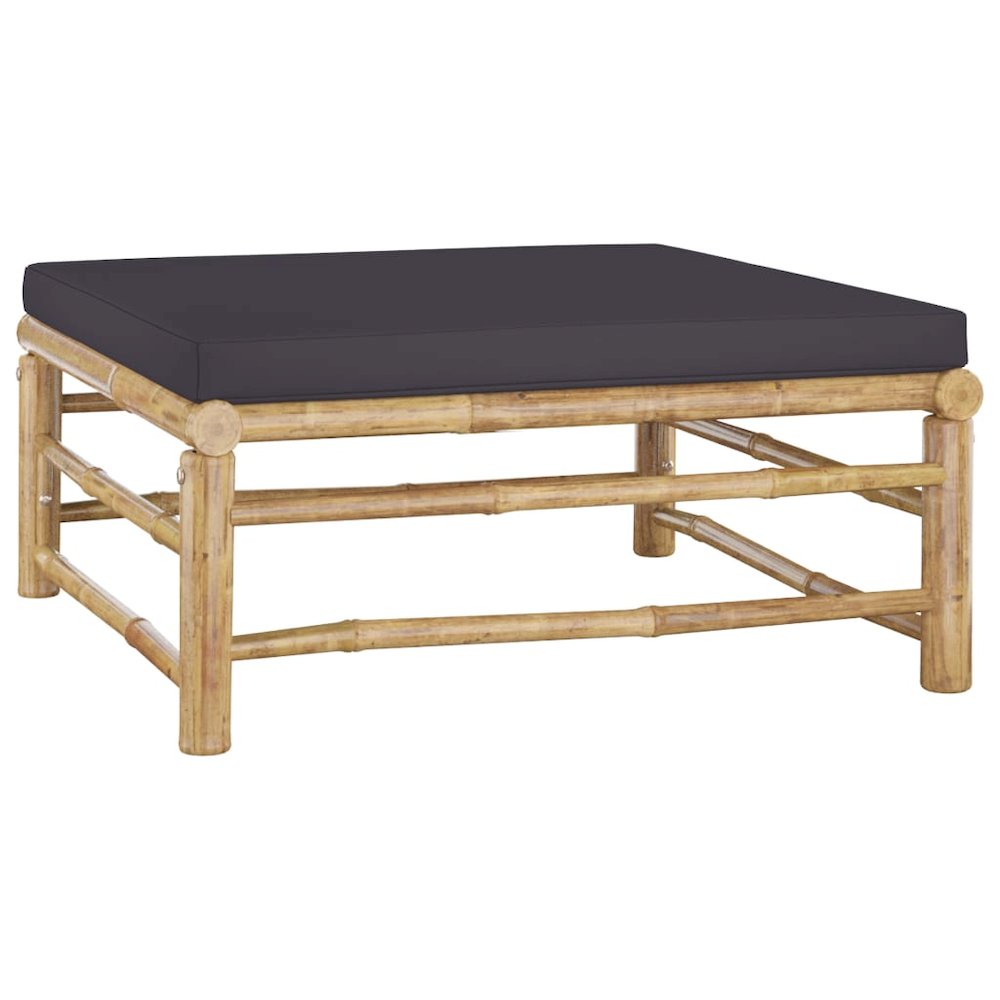Garden Lounge Set Dark grey Bamboo, 100% polyester Standard. Picture 4