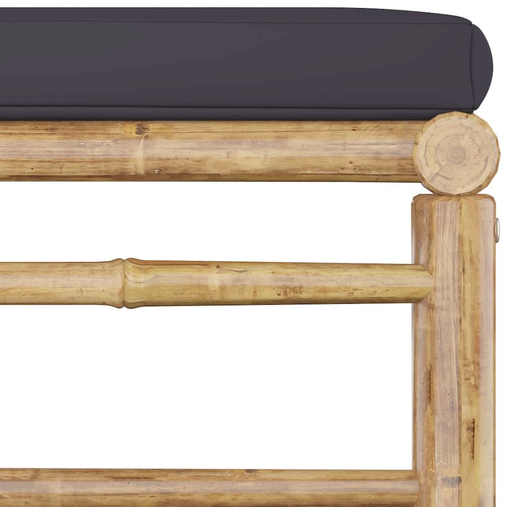 Garden Lounge Set Dark grey Bamboo, 100% polyester Standard. Picture 5