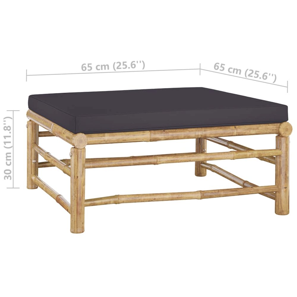 Garden Lounge Set Dark grey Bamboo, 100% polyester Standard. Picture 10