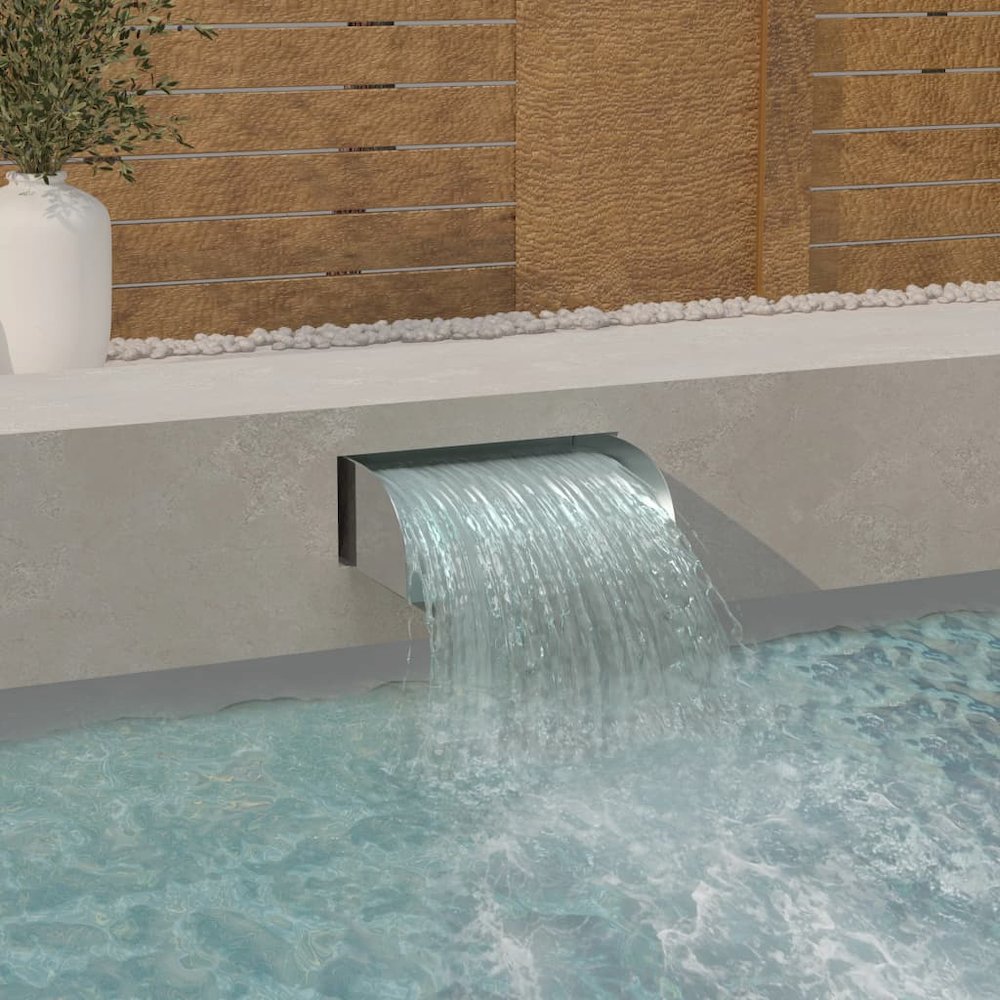 Waterfall Silver Stainless Steel 304 Medium Decorative Inlays. Picture 1