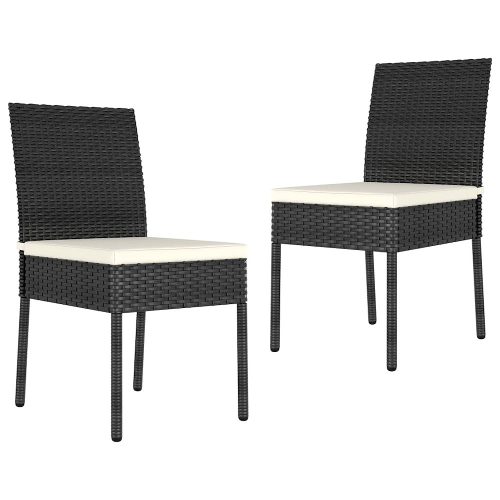 Door Screen Set of 2 Black Poly Rattan Standard Durable. Picture 1