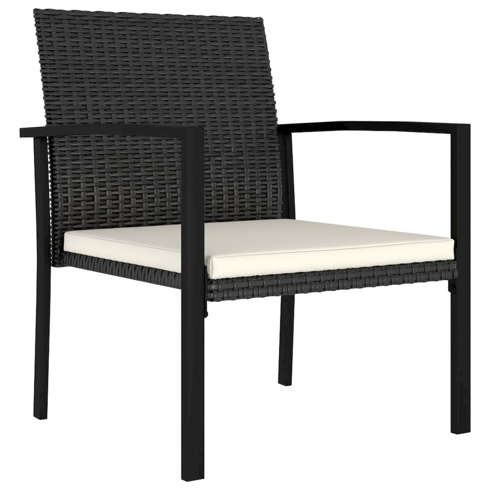 Dining Chair Set of 2 Black and Cream. Picture 2