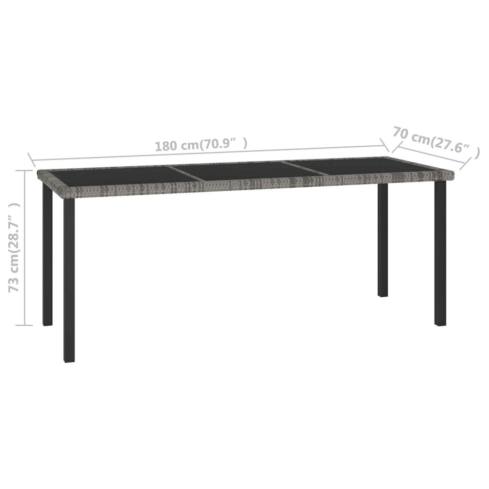 Garden Dining Table Grey. Picture 5