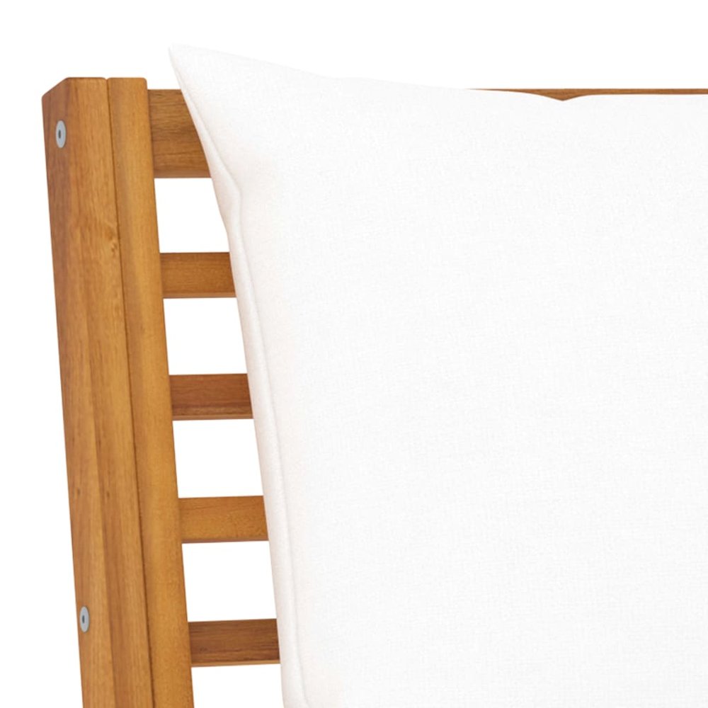 Bookshelf Board Cream Solid Acacia wood, Polyester Medium Modular. Picture 7
