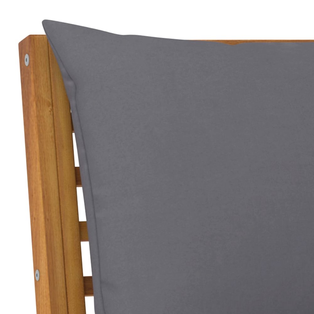 Garden Lounge Set Dark grey, Wood Solid Acacia wood, Polyester. Picture 7