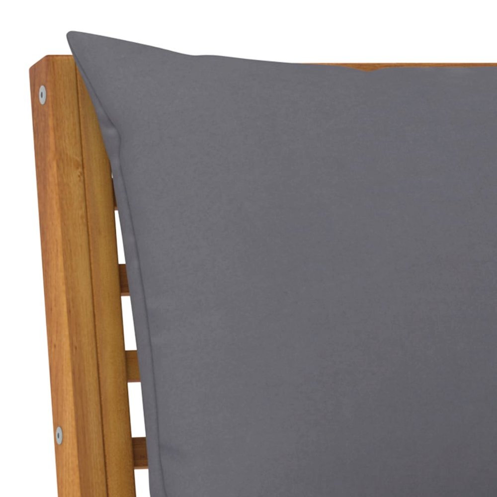 Bookshelf Board Dark grey cushions and natural wood Solid acacia wood. Picture 7