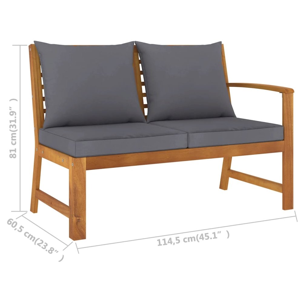 Bookshelf Board Dark grey cushions and natural wood Solid acacia wood. Picture 9
