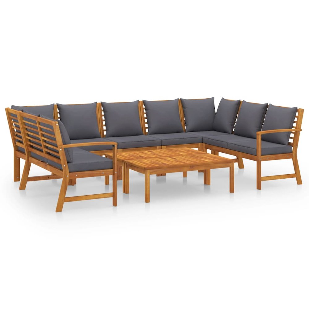 Garden Lounge Set Dark grey cushions. Picture 2