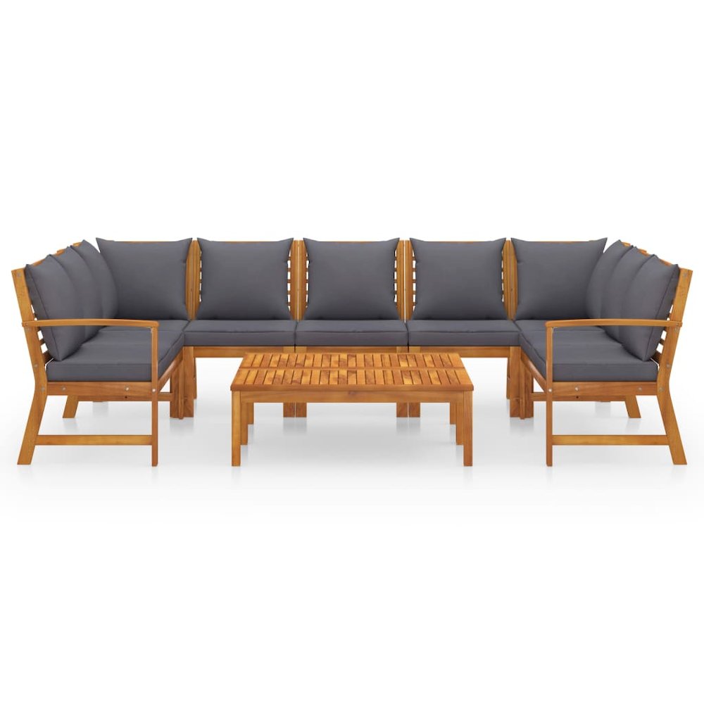 Garden Lounge Set Dark grey cushions. Picture 3