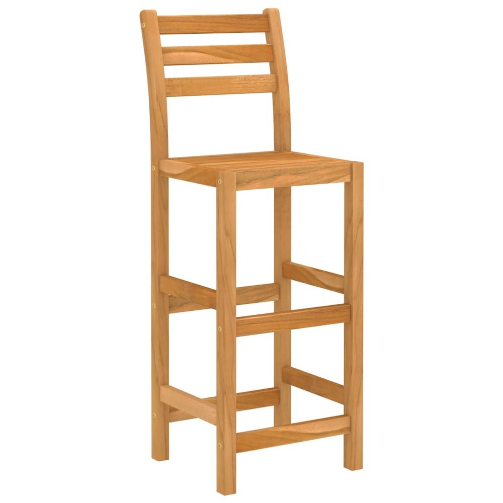 Outdoor Bar Set Natural wood Solid acacia wood Medium Footrest. Picture 5