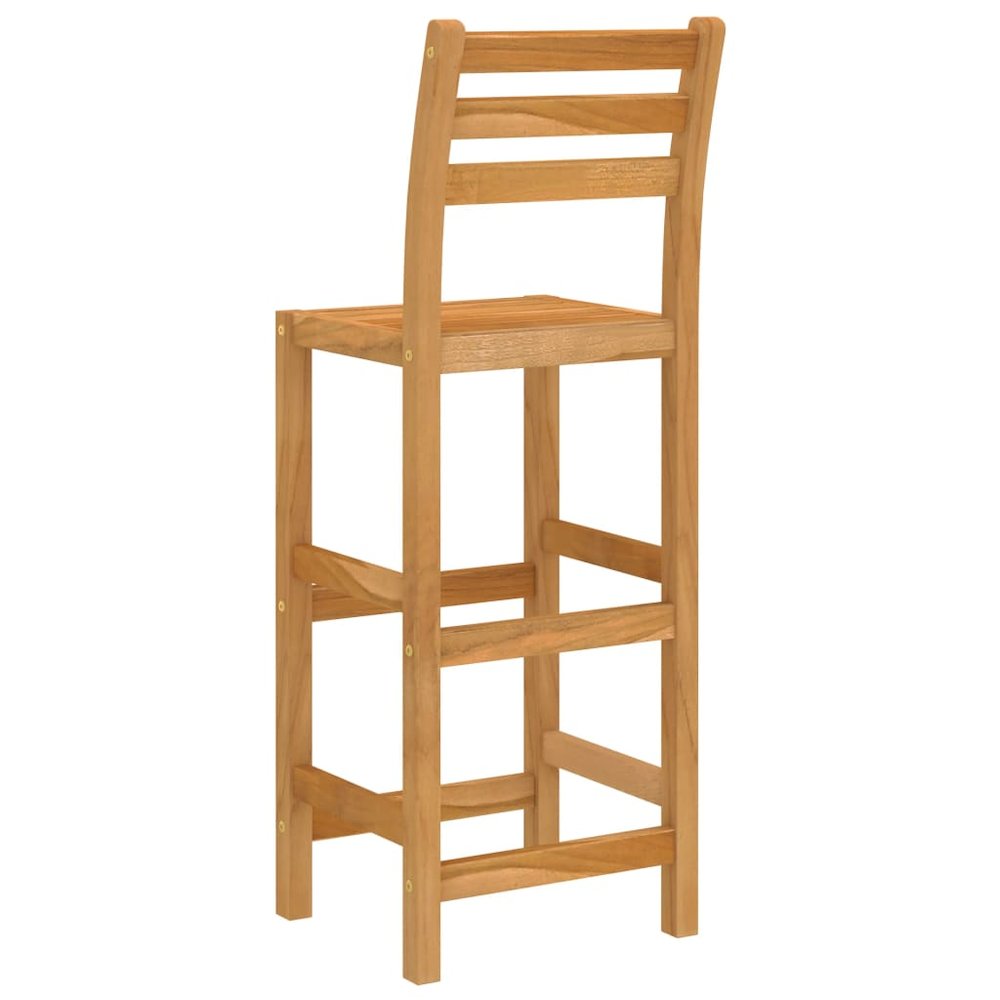 Outdoor Bar Set Natural wood Solid acacia wood Medium Footrest. Picture 8