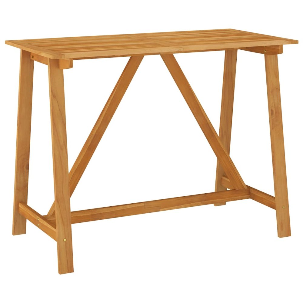 Outdoor Bar Set Natural wood Solid acacia wood Medium Footrest. Picture 9