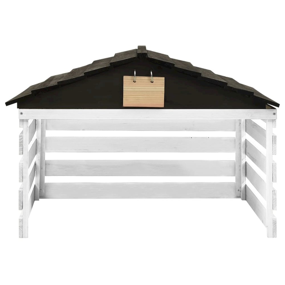 Lawn Mower Garage Black and White Solid Firwood 30.7x29.1x21.3 in. Picture 2