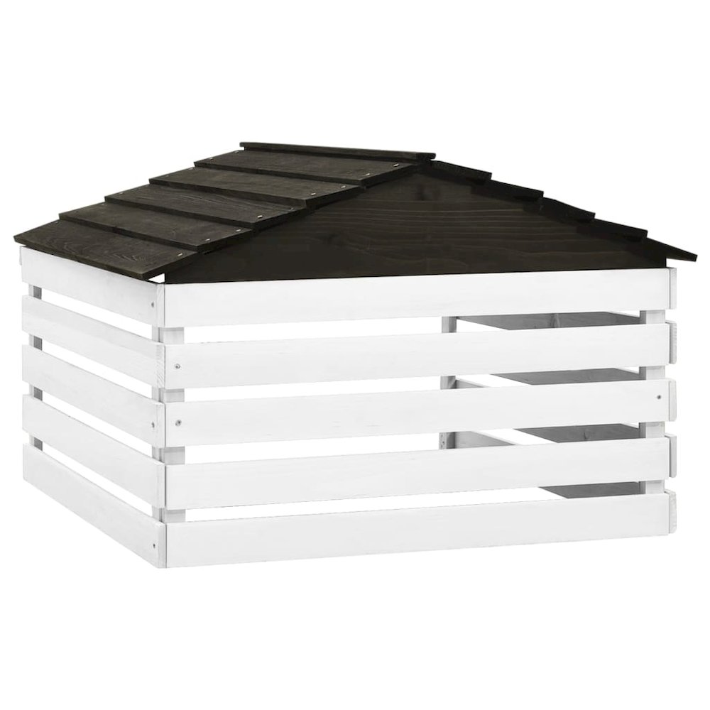 Lawn Mower Garage Black and White Solid Firwood 30.7x29.1x21.3 in. Picture 4