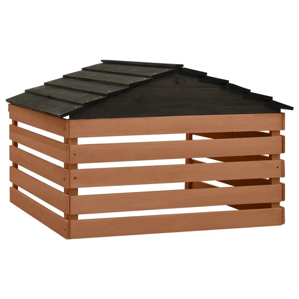 Lawn Mower Garage Black and Brown Solid Firwood Medium Sturdy. Picture 4