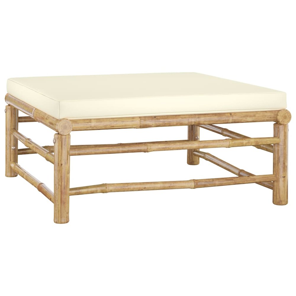 Garden Lounge Set Bamboo, Cream White Bamboo, 100% polyester. Picture 7