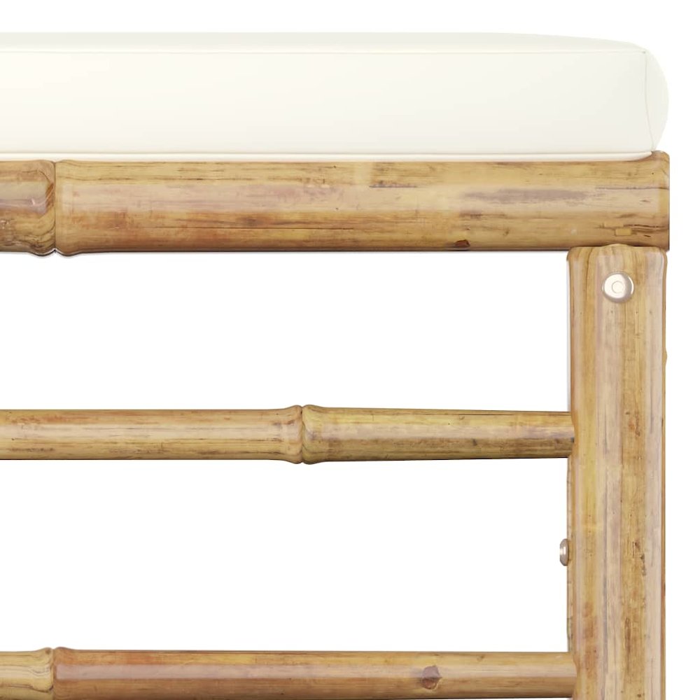 Garden Lounge Set Bamboo, Cream White Bamboo, 100% polyester. Picture 8