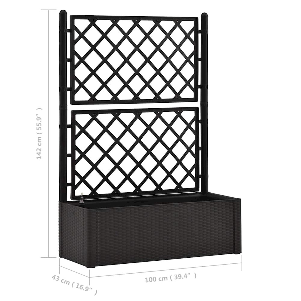 Raised Bed Anthracite Plastic (PP) 39.4 x 16.9 x 55.9 in Planters. Picture 10