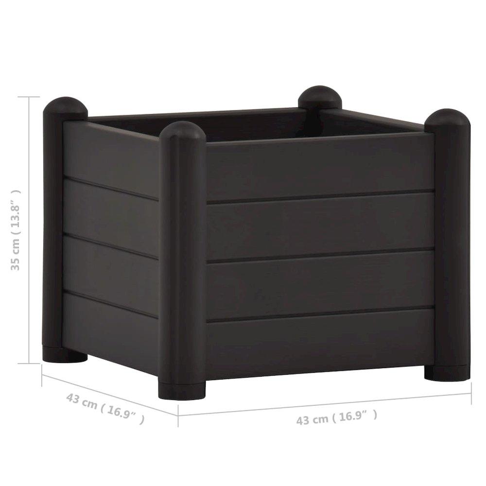 Raised Bed Anthracite Polypropylene 16.9 x 16.9 x 13.8 in. Picture 5
