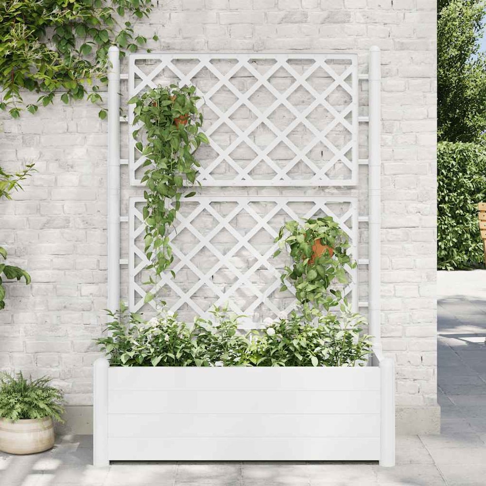 Garden Planter White Polypropylene Large UV-resistant materials. Picture 2