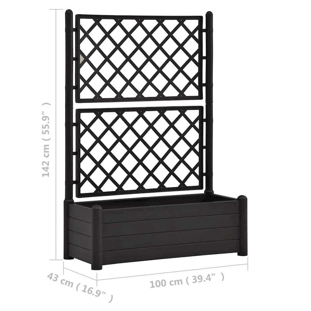 Garden Planter Anthracite PP (polypropylene) Medium Planters. Picture 9