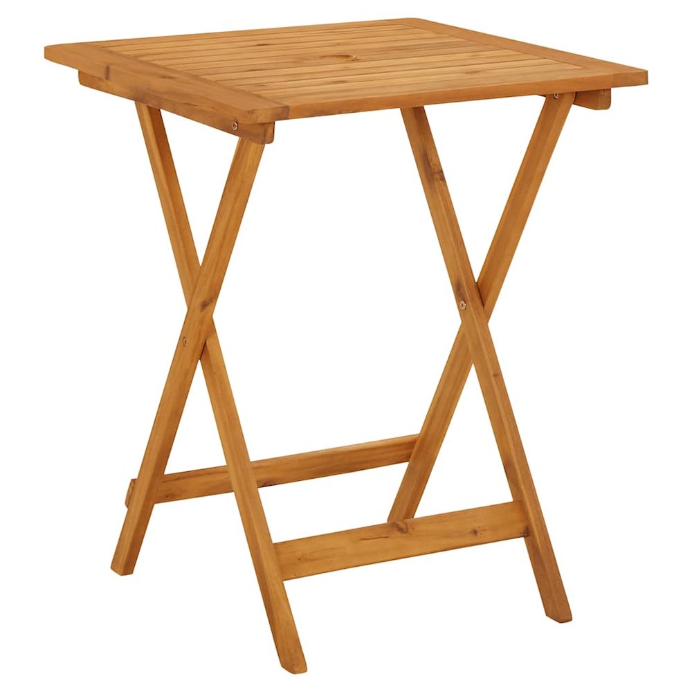 Garden Table Natural wood Solid acacia wood Small Foldable. Picture 1