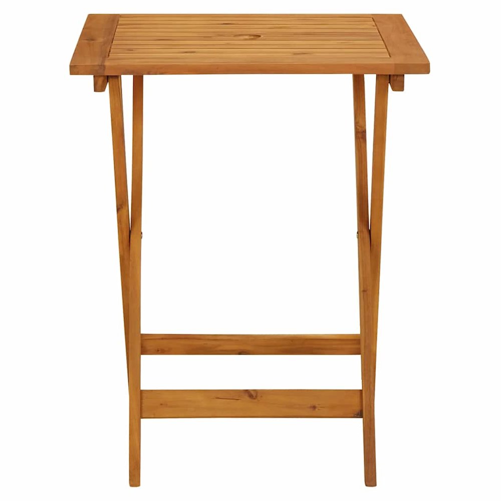 Garden Table Natural wood Solid acacia wood Small Foldable. Picture 6