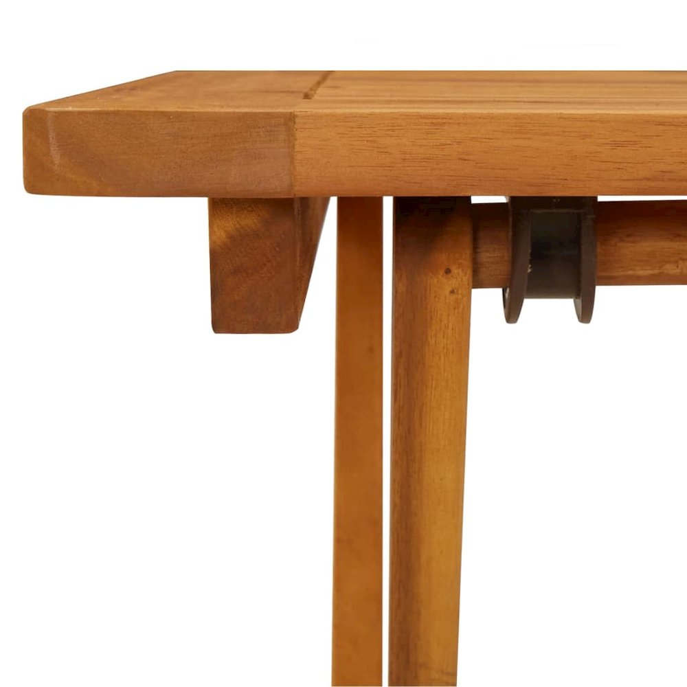 Garden Table Natural wood Solid acacia wood Small Foldable. Picture 9