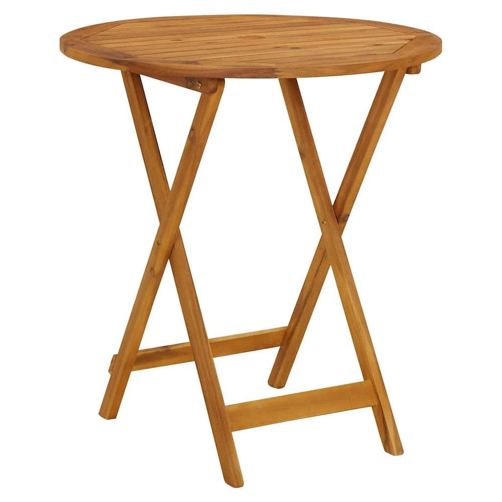 Garden Table Natural Solid Acacia Wood Medium Foldable. Picture 1