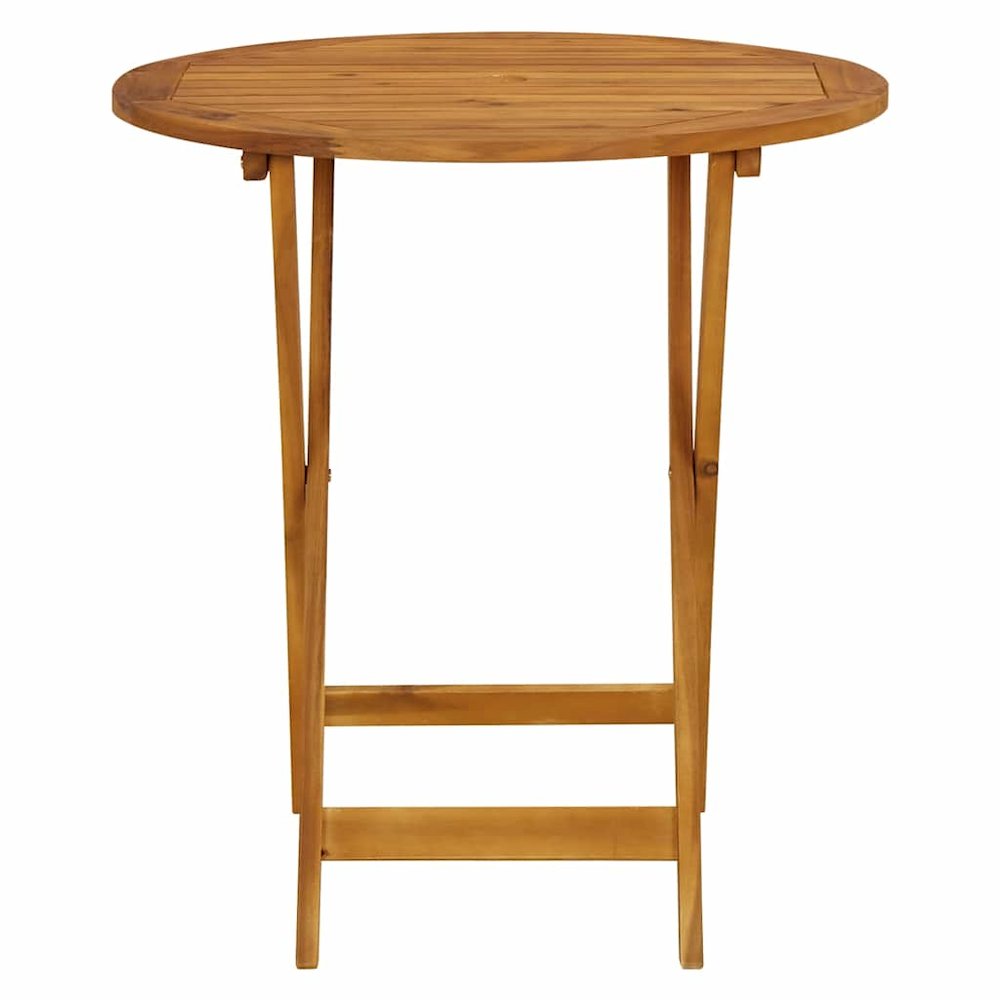 Garden Table Natural Solid Acacia Wood Medium Foldable. Picture 5