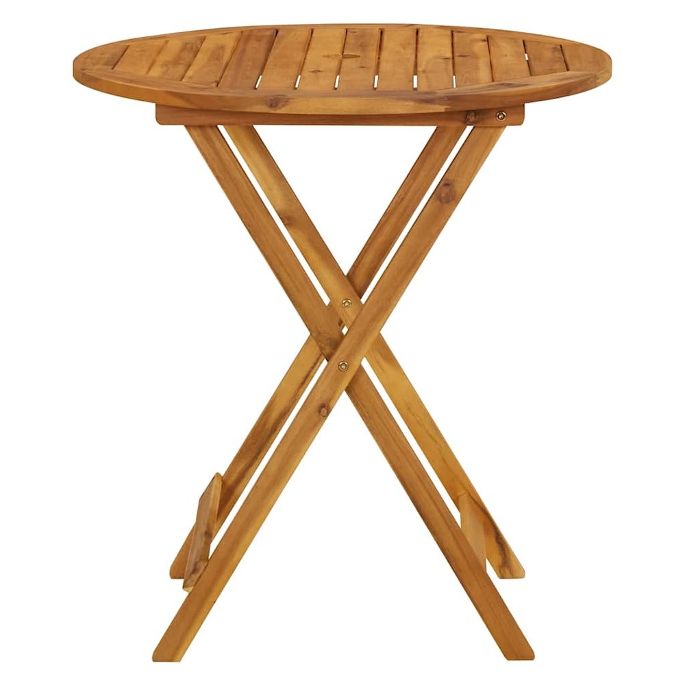 Garden Table Natural Solid Acacia Wood Medium Foldable. Picture 6