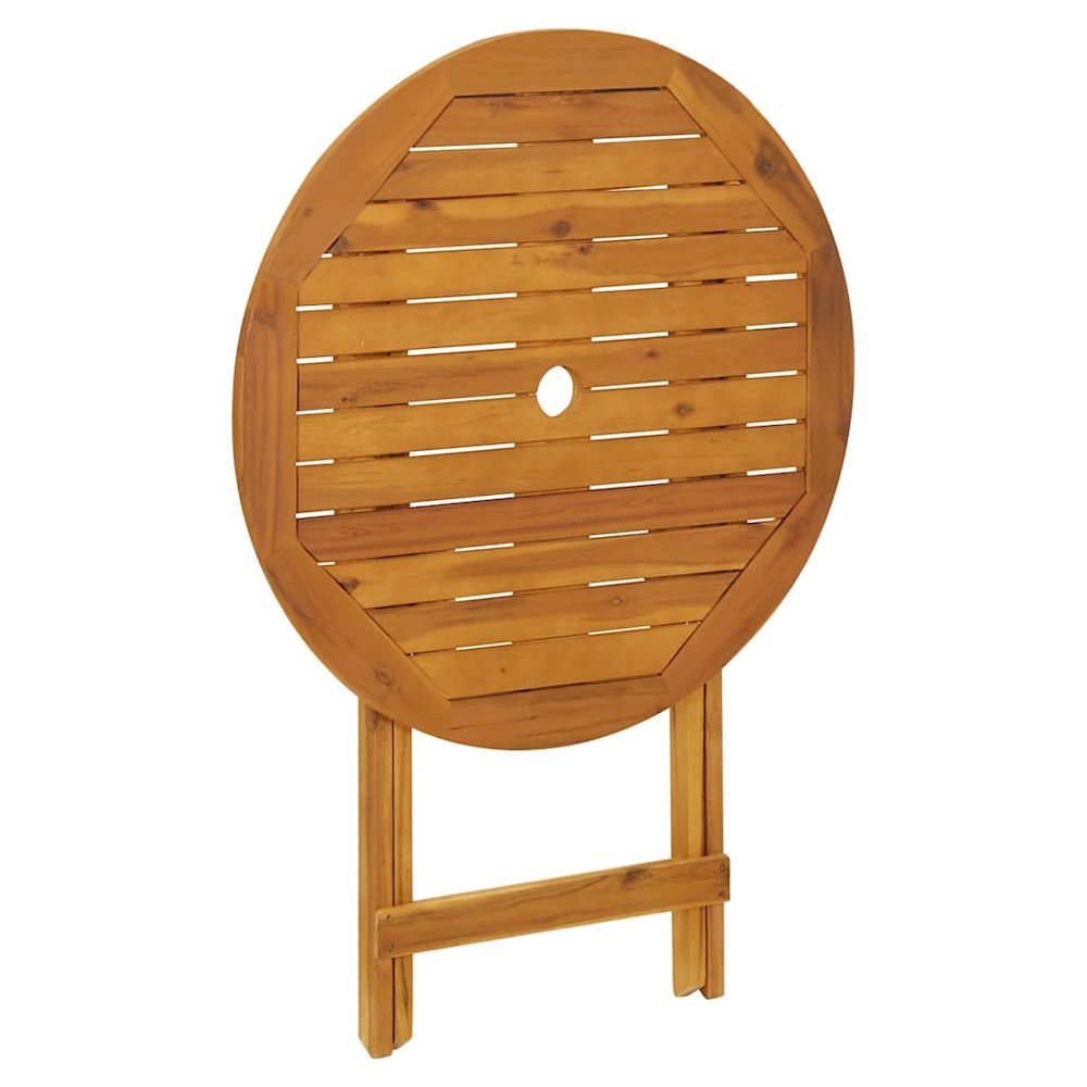 Garden Table Natural Solid Acacia Wood Medium Foldable. Picture 7