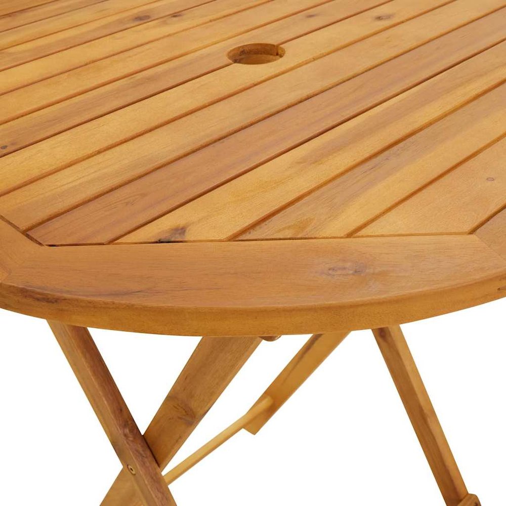 Garden Table Natural Solid Acacia Wood Medium Foldable. Picture 9