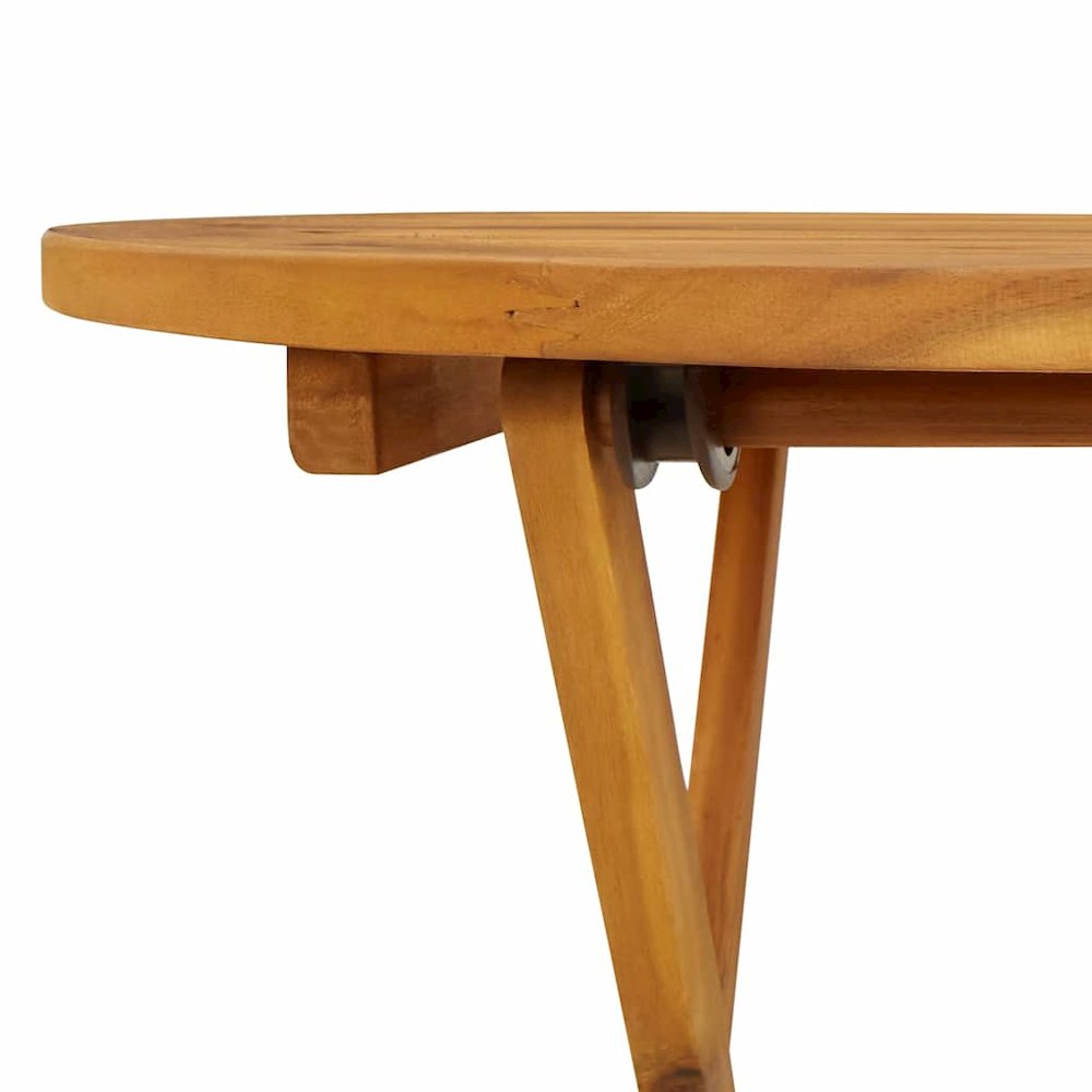 Garden Table Natural Solid Acacia Wood Medium Foldable. Picture 10