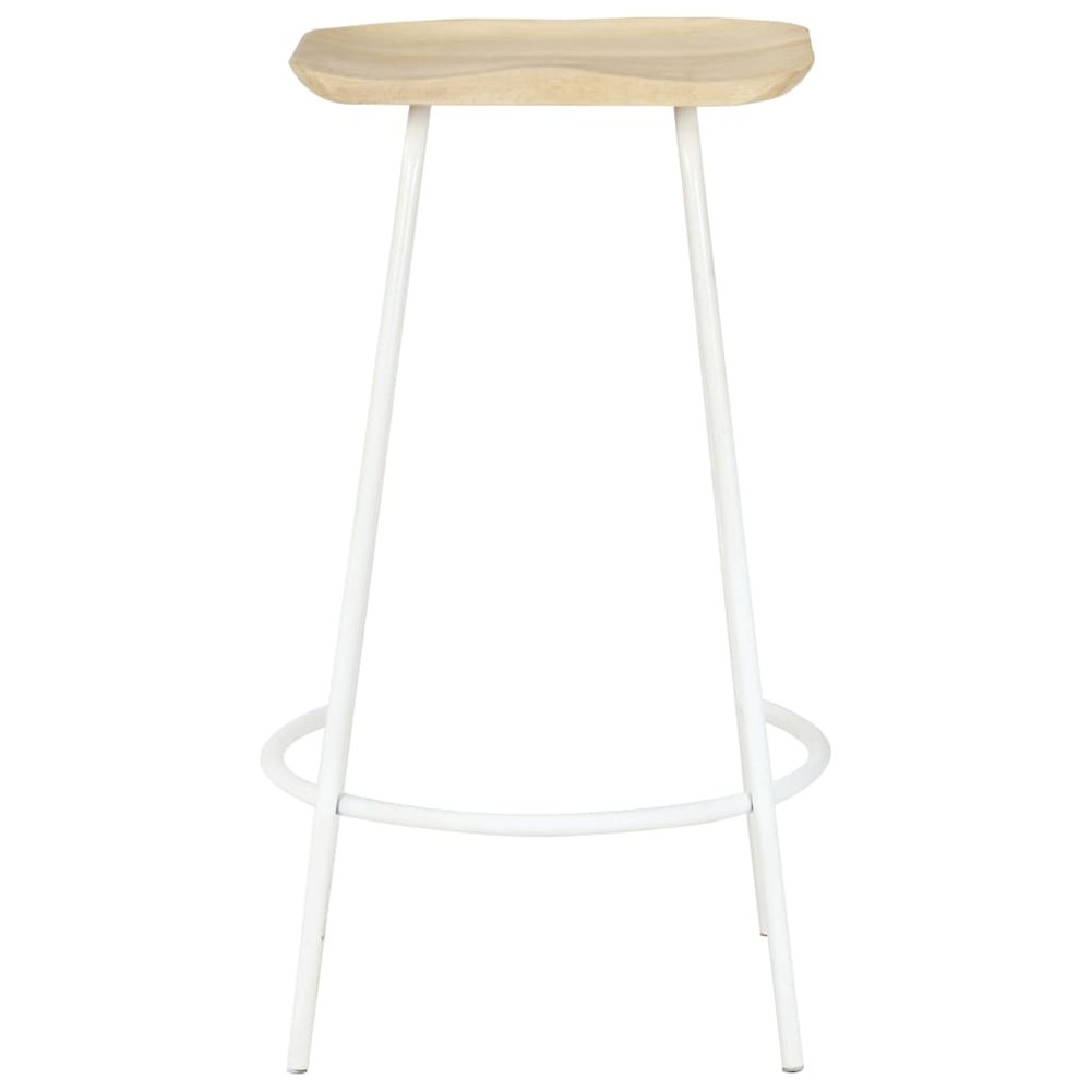 Bar Stool Set of 4 Bleached wood and white. Picture 4