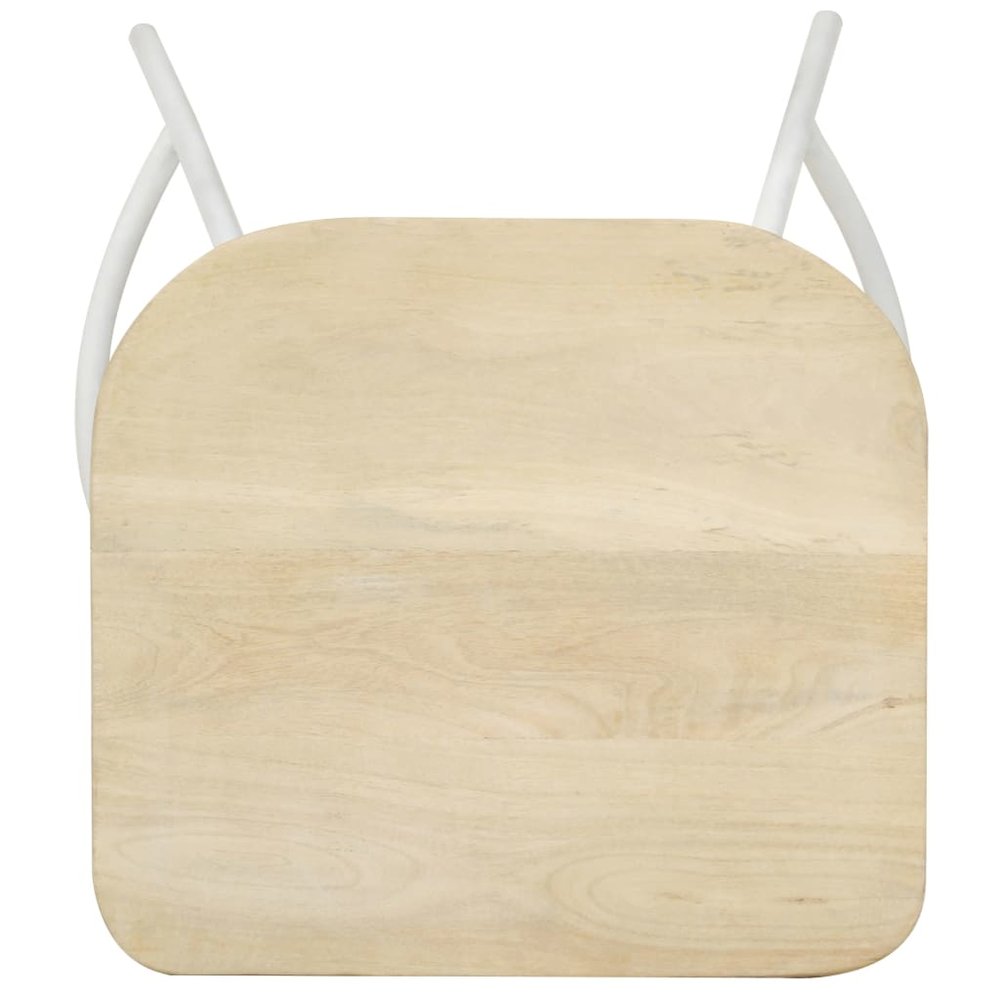 Bar Stool Set of 4 Bleached wood and white. Picture 6