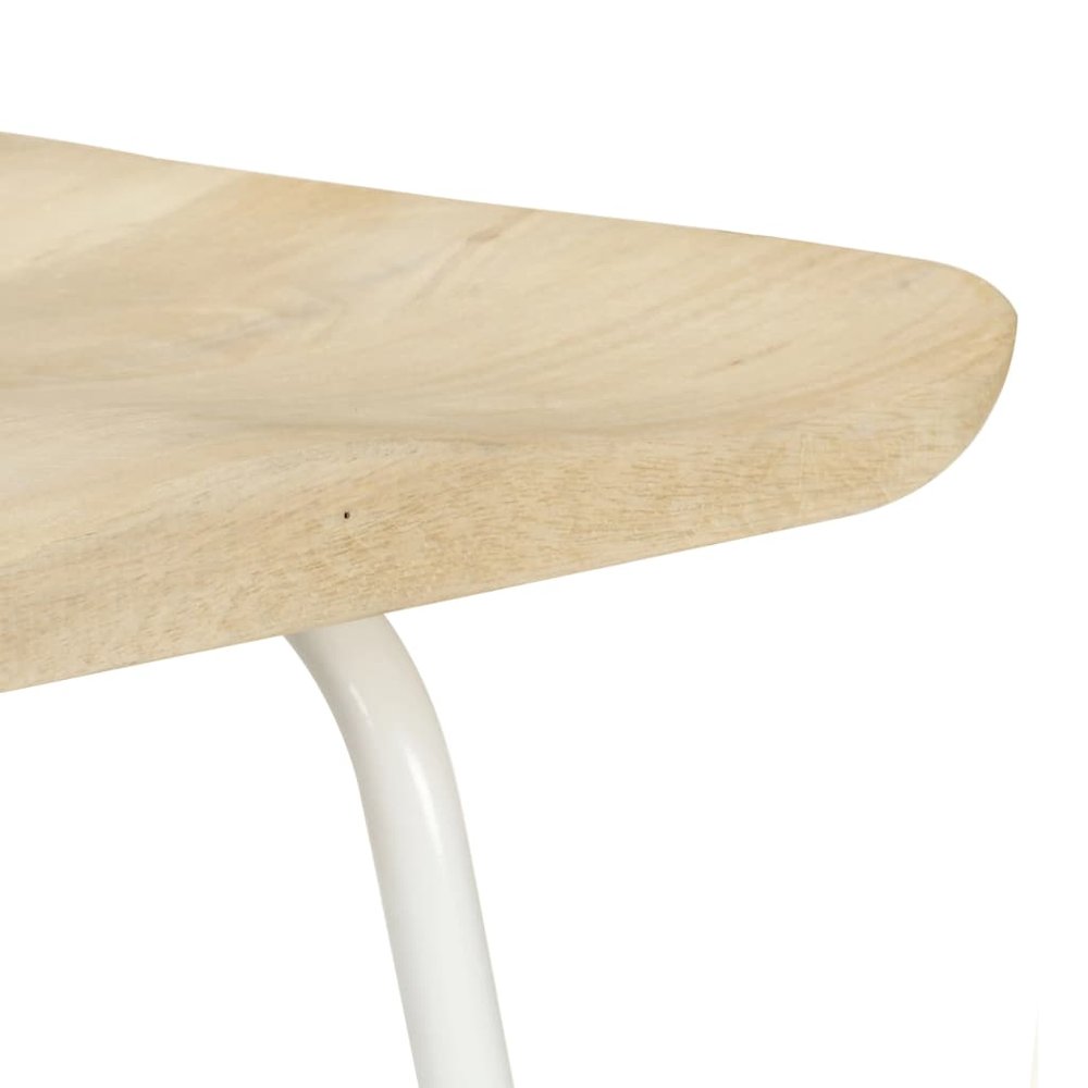 Bar Stool Set of 4 Bleached wood and white. Picture 9