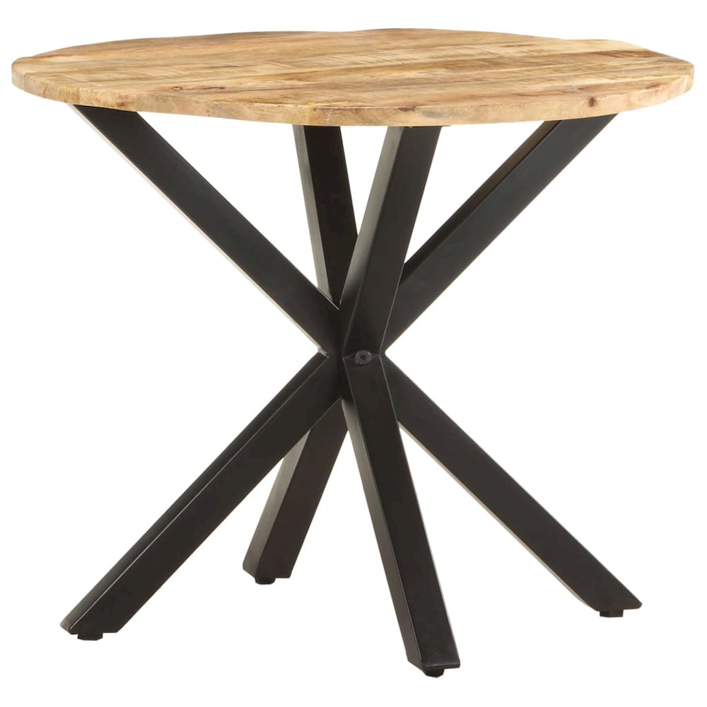 Side Table Natural wood, Black Solid mango wood, Powder-coated iron. Picture 1