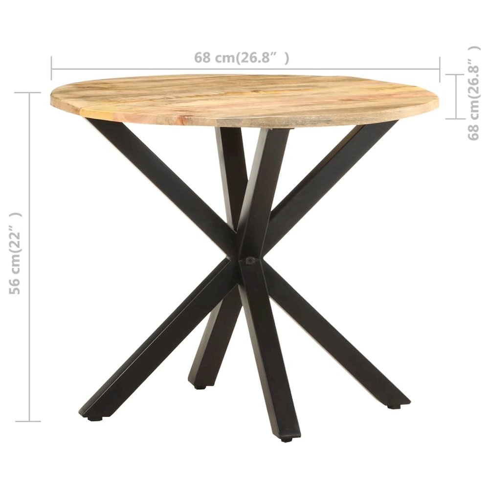 Side Table Natural wood, Black Solid mango wood, Powder-coated iron. Picture 6