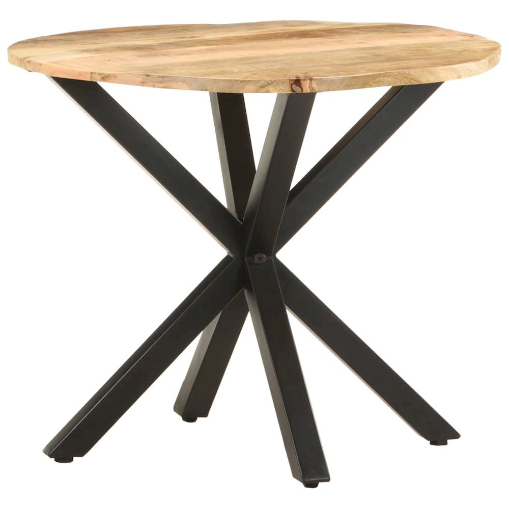 Side Table Natural wood, Black Solid mango wood, Powder-coated iron. Picture 8