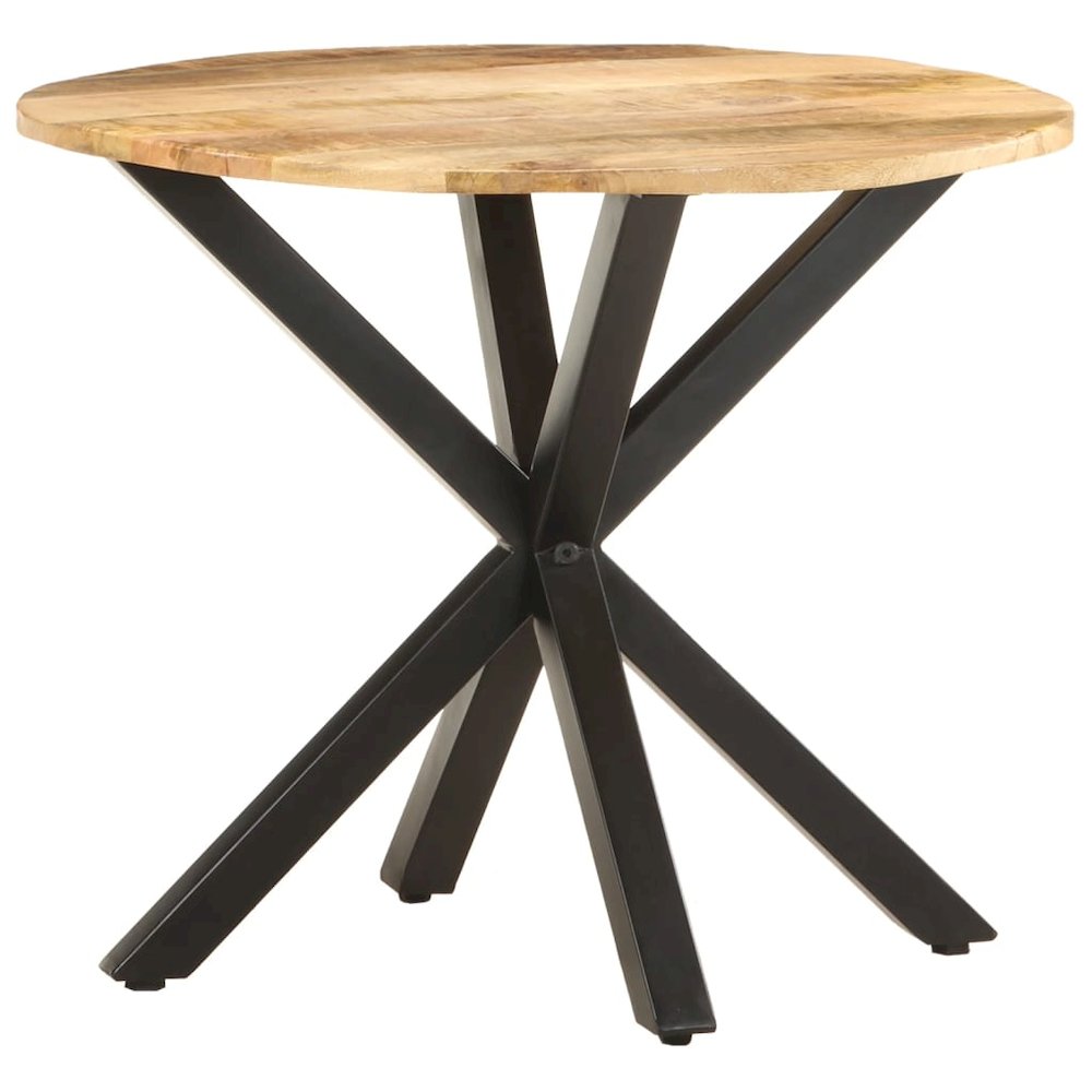 Side Table Natural wood, Black Solid mango wood, Powder-coated iron. Picture 9
