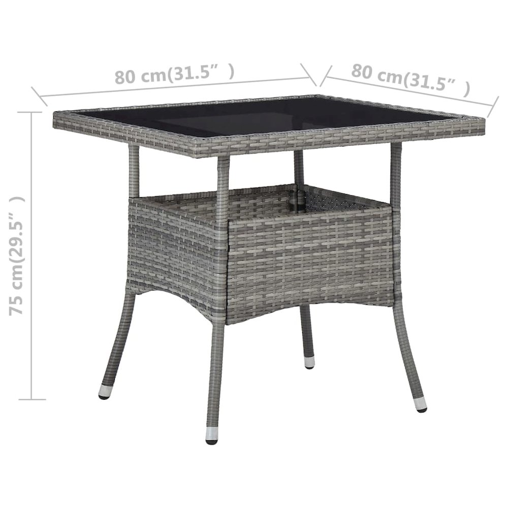 Dining Set Grey Poly Rattan Small Removable Covers Dining Set. Picture 12