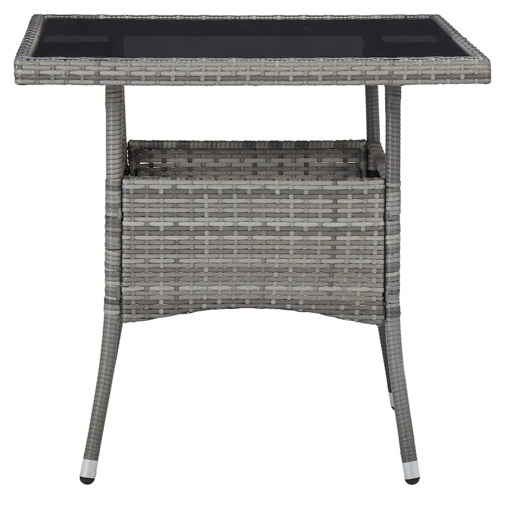 Dining Set Grey Poly Rattan Small Removable Covers Dining Set. Picture 3