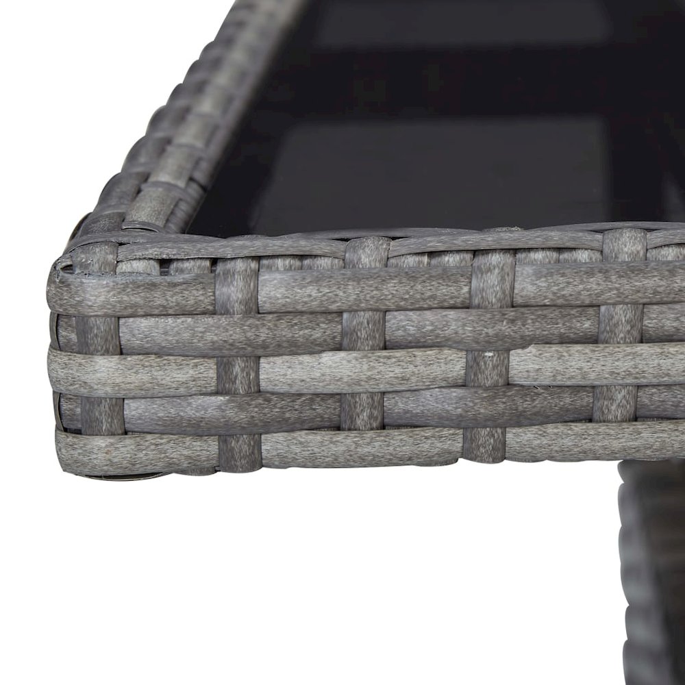 Dining Set Grey Poly Rattan Small Removable Covers Dining Set. Picture 5