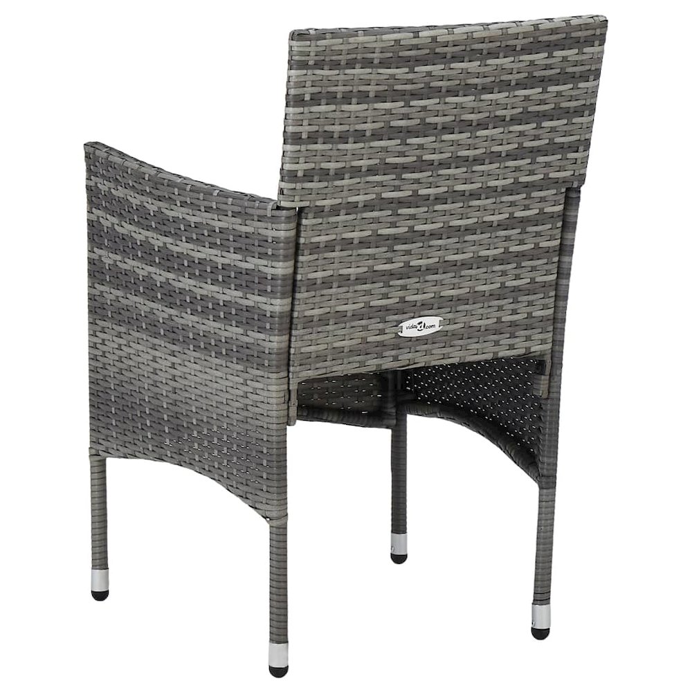 Dining Set Grey Poly Rattan Small Removable Covers Dining Set. Picture 10