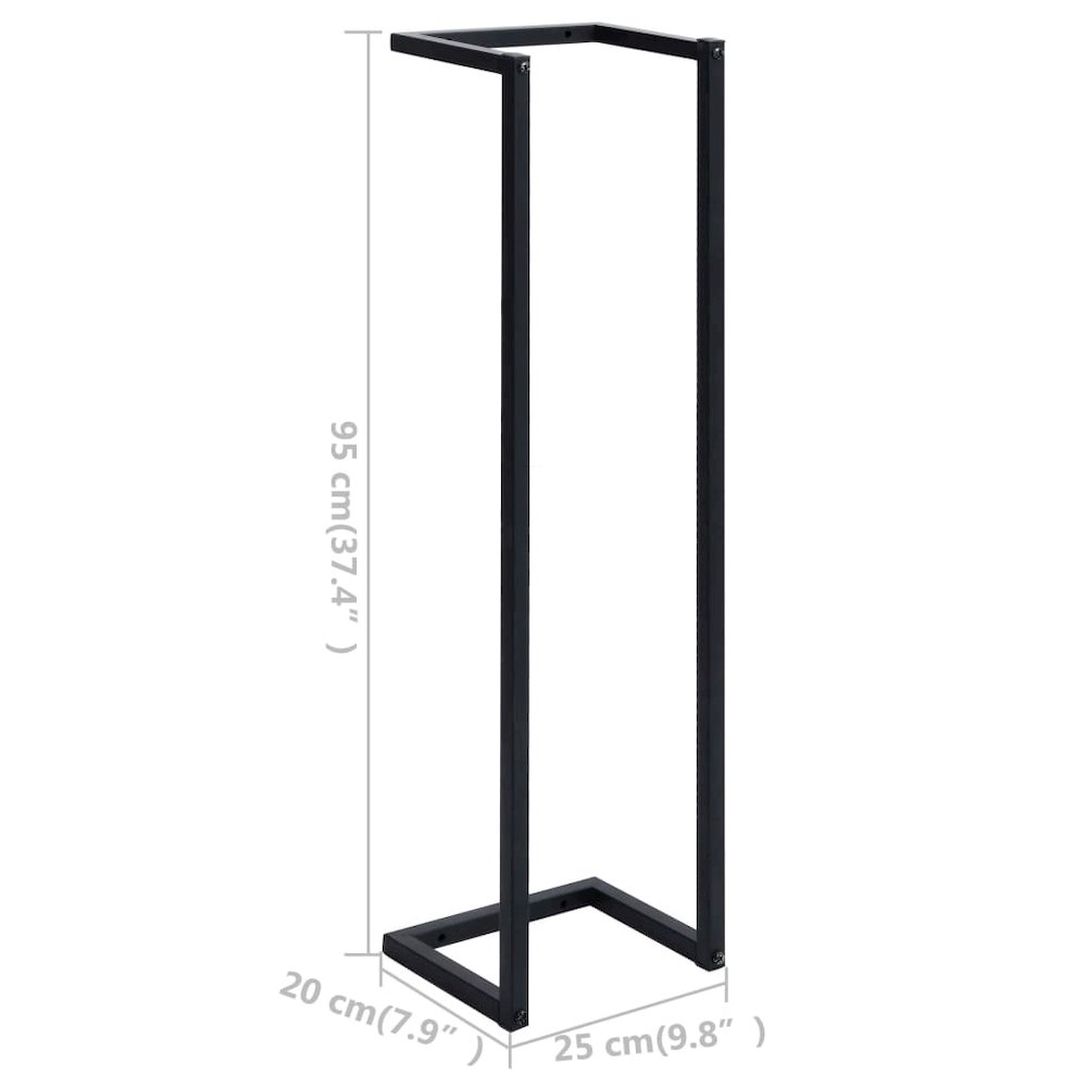 Towel Rack Black Iron 37.4 in tall Towel Rack Rectangular. Picture 7