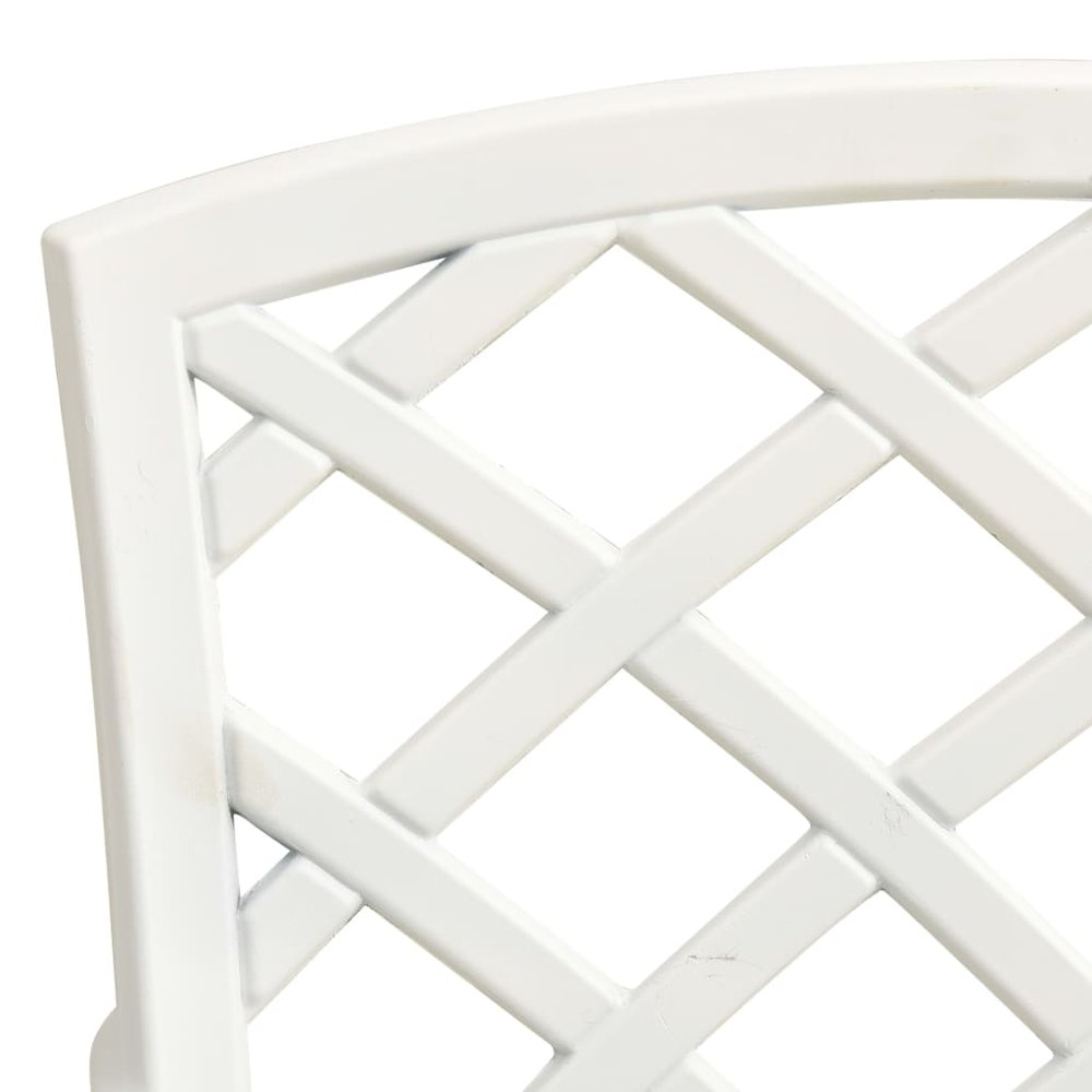 Garden Chair Set of 2 White Cast Aluminum Medium Durable. Picture 7