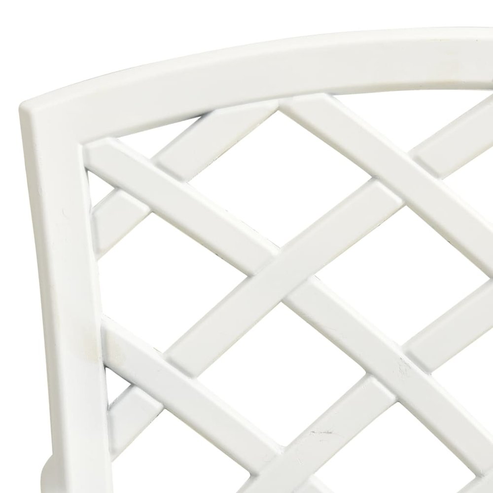 Garden Chair Set of 4 White Cast Aluminum Standard Durable. Picture 7