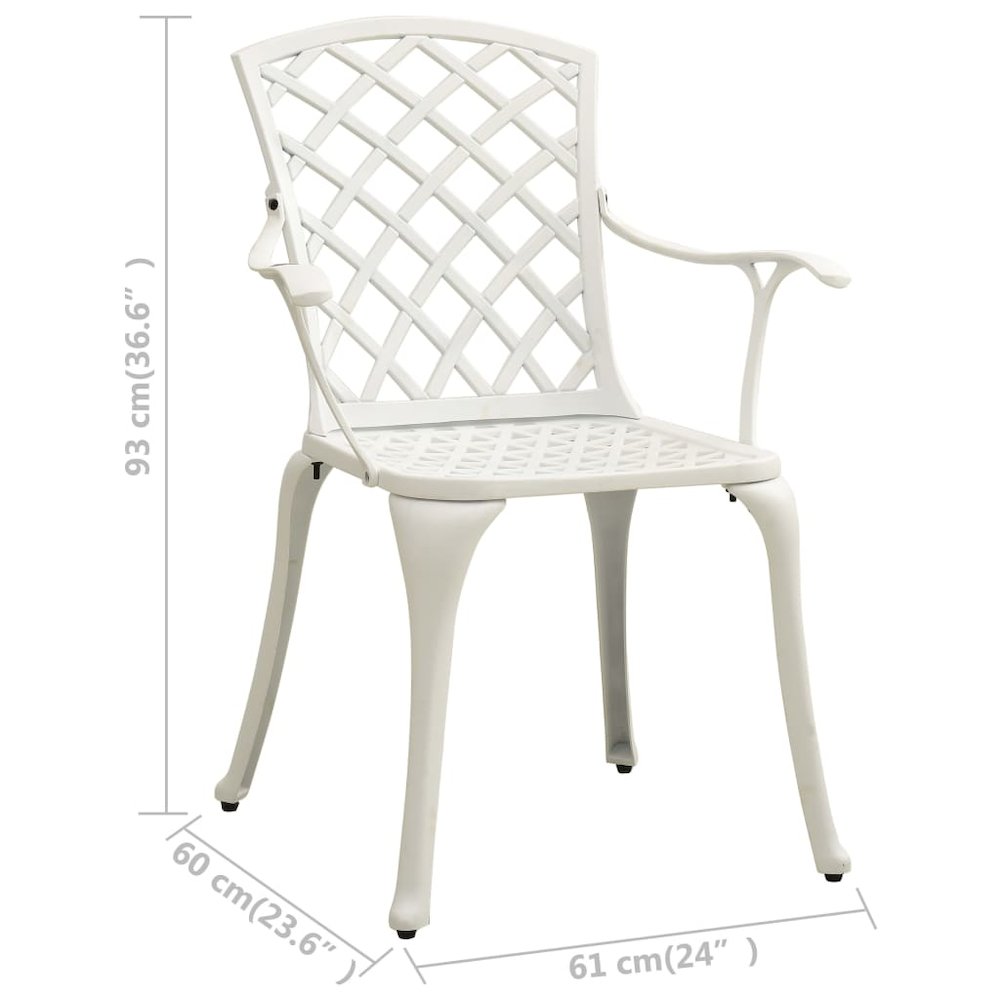 Garden Chair Set of 4 White Cast Aluminum Standard Durable. Picture 8